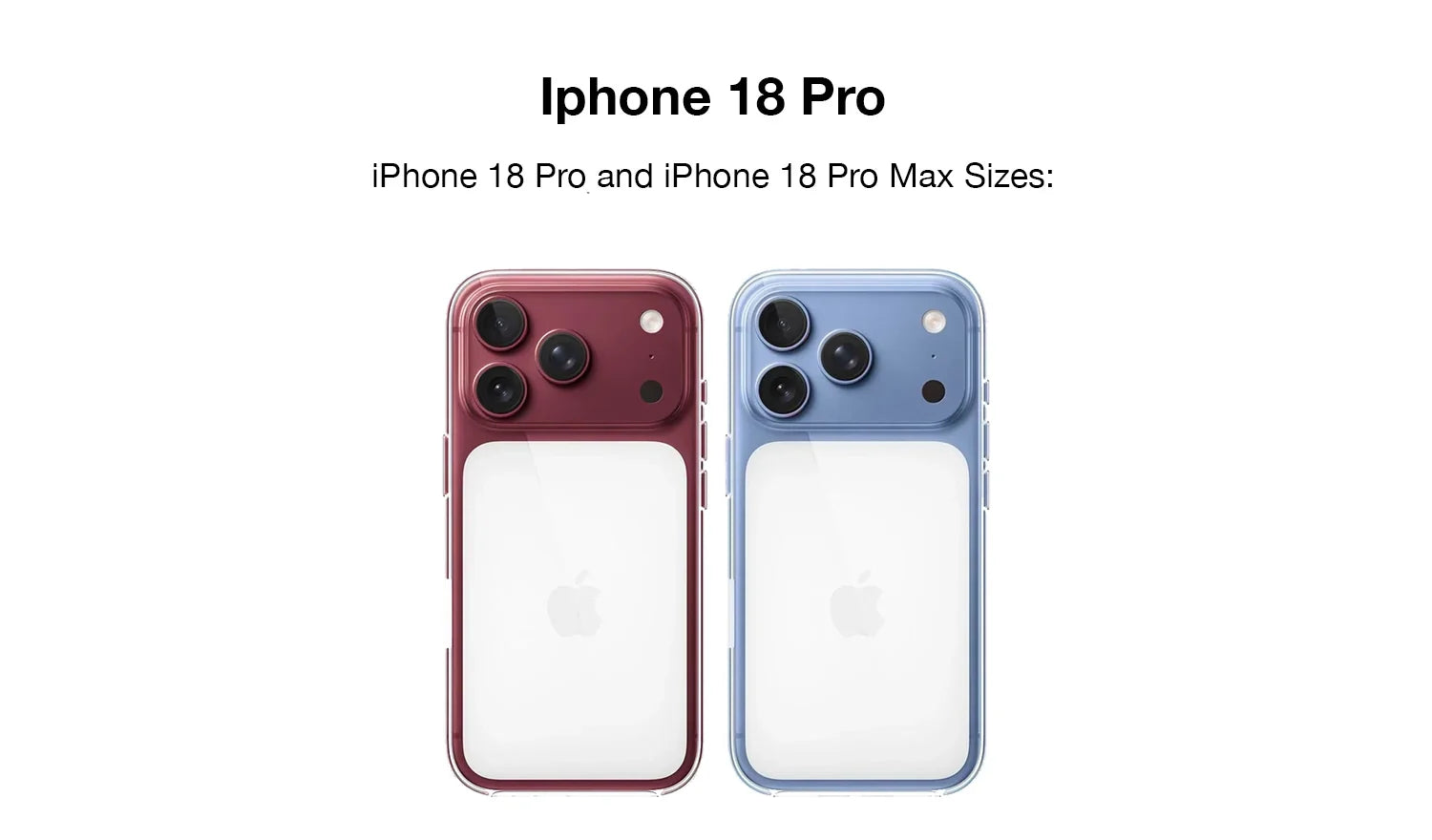 iPhone 18 Pro and iPhone 18 Pro Max Sizes