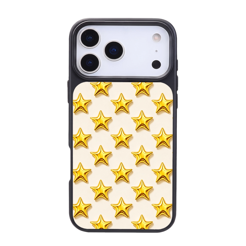 Gold Chrome Stars Pattern