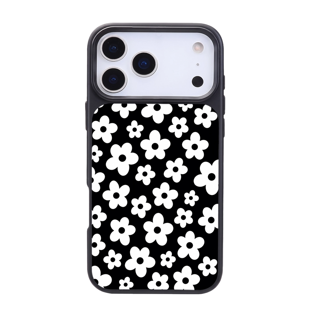 Monochrome Black Daisy Pattern