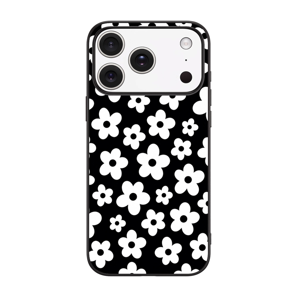 Monochrome Black Daisy Pattern