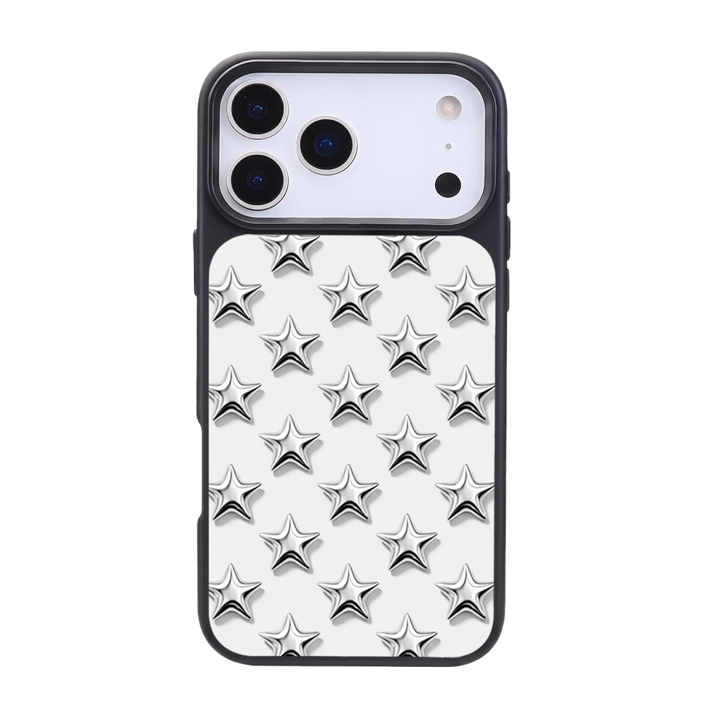 Silver Chrome Stars Pattern