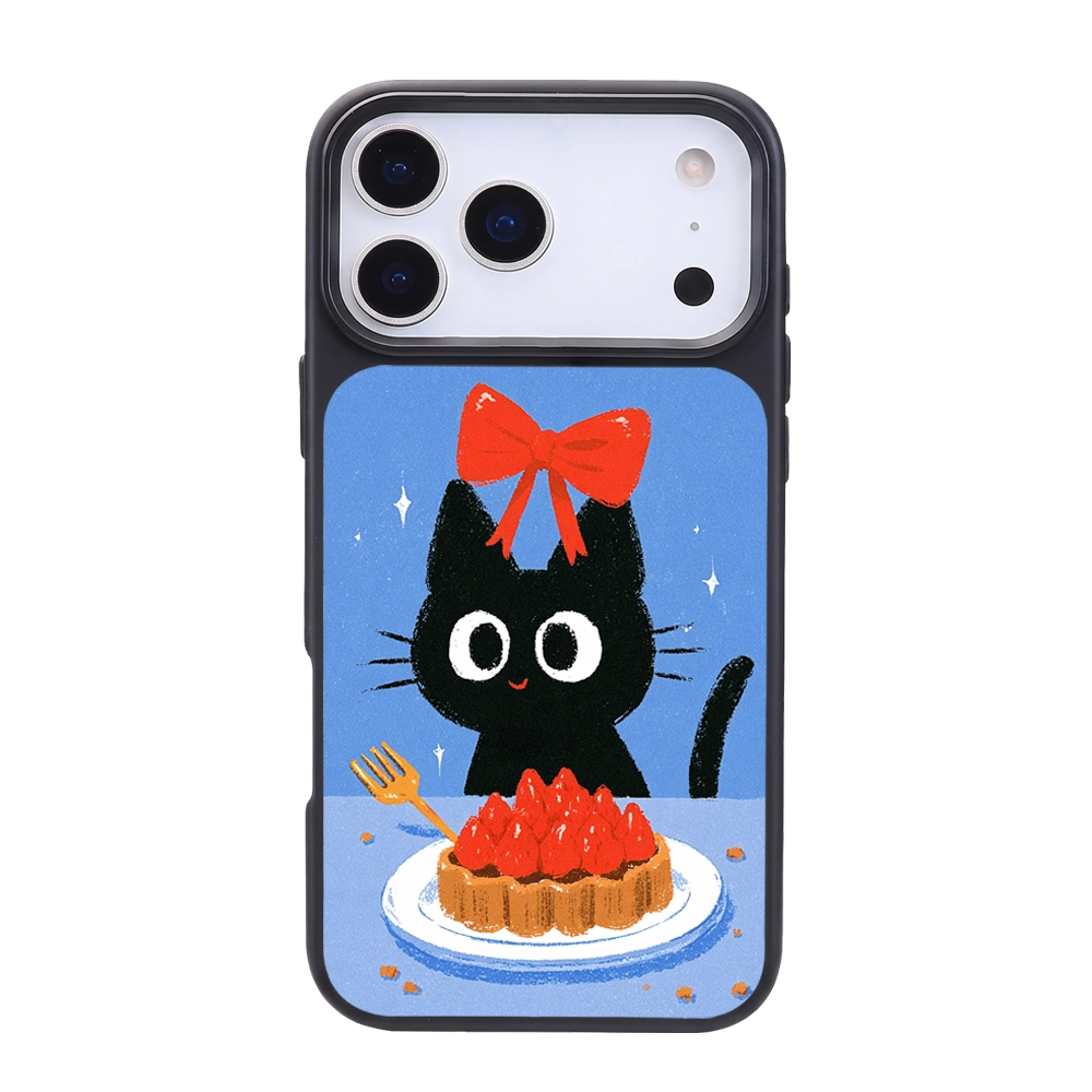 Black Cat & Strawberry Cake